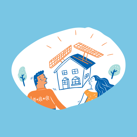 Solar Panels Illustration