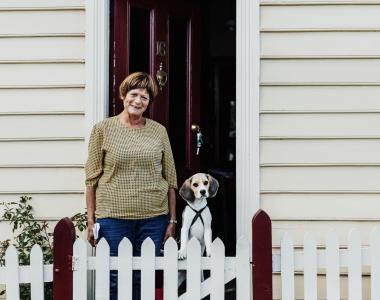 Lady and dog